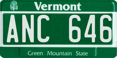 VT license plate ANC646