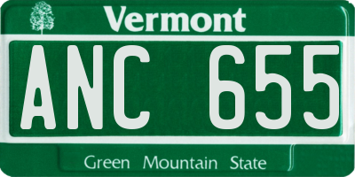 VT license plate ANC655