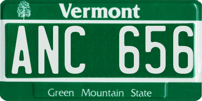 VT license plate ANC656