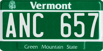 VT license plate ANC657