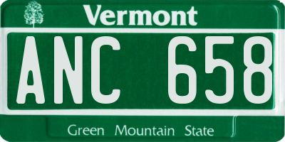 VT license plate ANC658