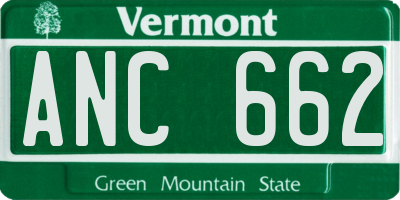 VT license plate ANC662