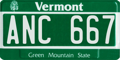 VT license plate ANC667