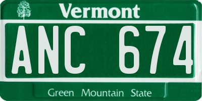 VT license plate ANC674