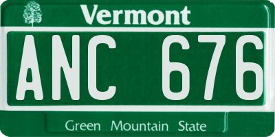 VT license plate ANC676