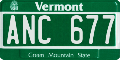 VT license plate ANC677