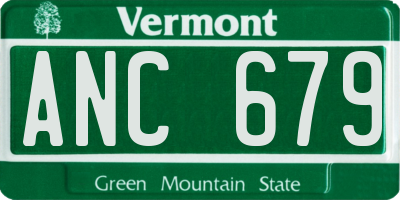 VT license plate ANC679