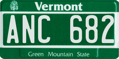 VT license plate ANC682