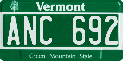 VT license plate ANC692