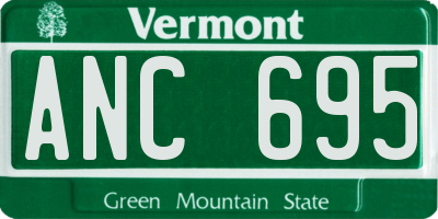 VT license plate ANC695