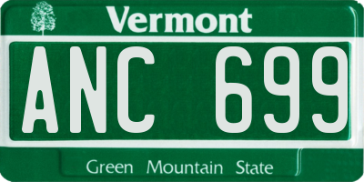 VT license plate ANC699