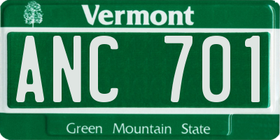 VT license plate ANC701