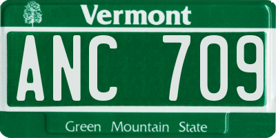 VT license plate ANC709