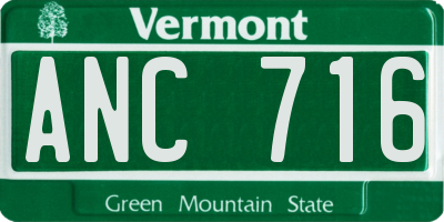 VT license plate ANC716