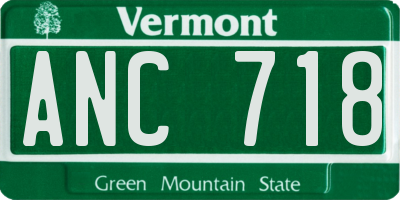 VT license plate ANC718