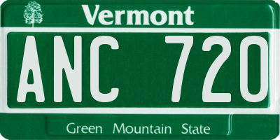VT license plate ANC720