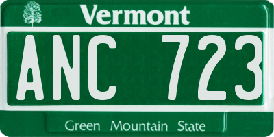 VT license plate ANC723