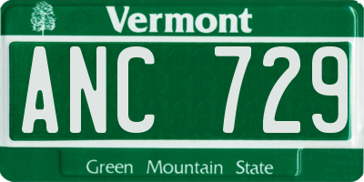 VT license plate ANC729