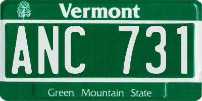 VT license plate ANC731