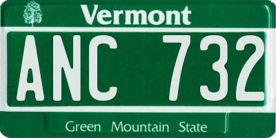 VT license plate ANC732