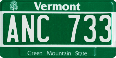 VT license plate ANC733