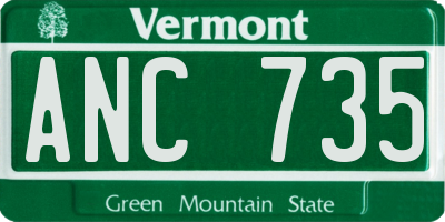 VT license plate ANC735