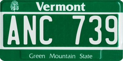 VT license plate ANC739
