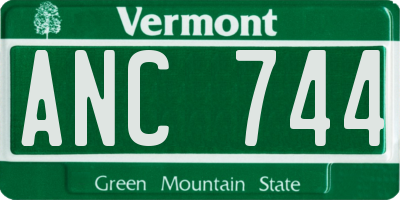 VT license plate ANC744