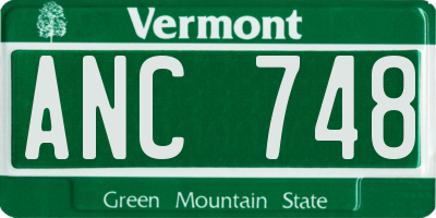VT license plate ANC748