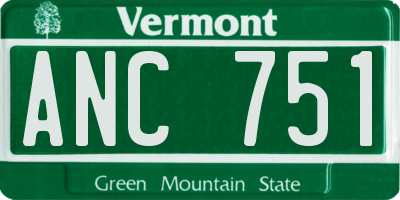 VT license plate ANC751