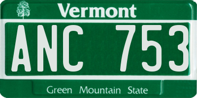 VT license plate ANC753