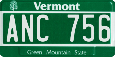 VT license plate ANC756