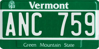 VT license plate ANC759