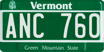 VT license plate ANC760