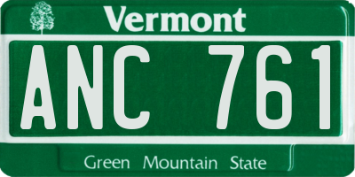 VT license plate ANC761