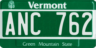 VT license plate ANC762