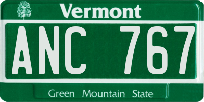VT license plate ANC767