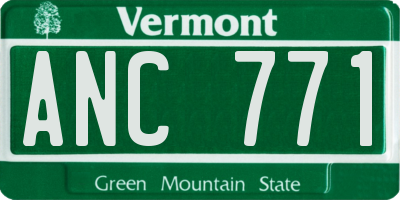 VT license plate ANC771