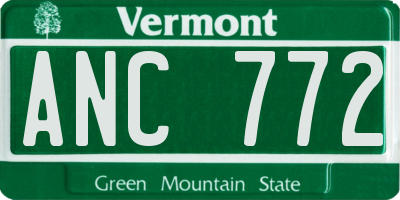 VT license plate ANC772