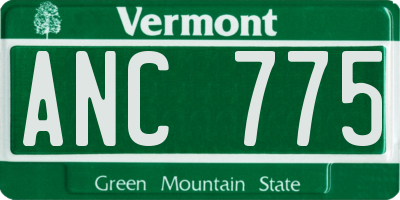 VT license plate ANC775