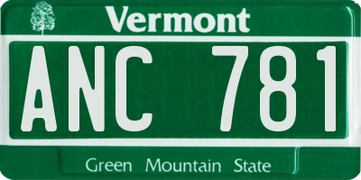 VT license plate ANC781