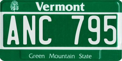 VT license plate ANC795