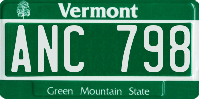 VT license plate ANC798
