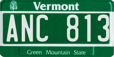 VT license plate ANC813