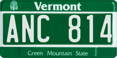 VT license plate ANC814