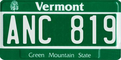 VT license plate ANC819