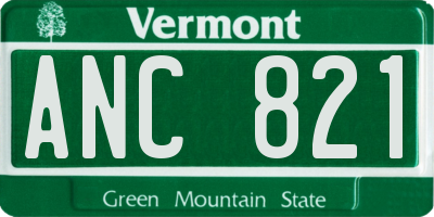 VT license plate ANC821
