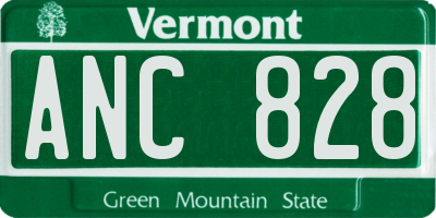 VT license plate ANC828