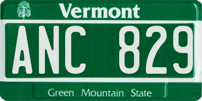 VT license plate ANC829