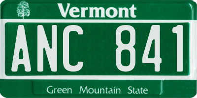 VT license plate ANC841
